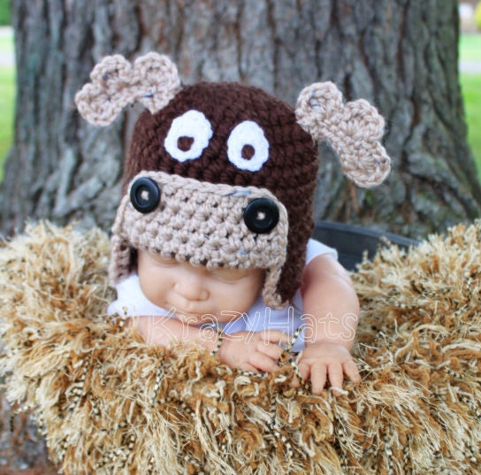 Items similar to Crochet Moose Hat. Moose hat.Size Newborn ...