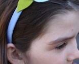 unique and beautiful flower headband of wool and recycled felted wool