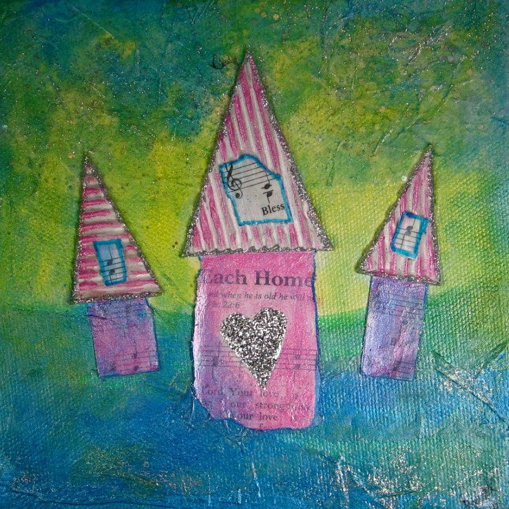 Bless this House Mixed Media Original