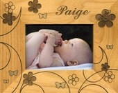 3.5 x 5 Personalized Frame with Flowers and Butterflies