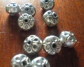 Bali beads- Lotus Pod- sterling silver/ set of 12