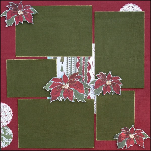 Poinsettia Premade Scrapbook Layout