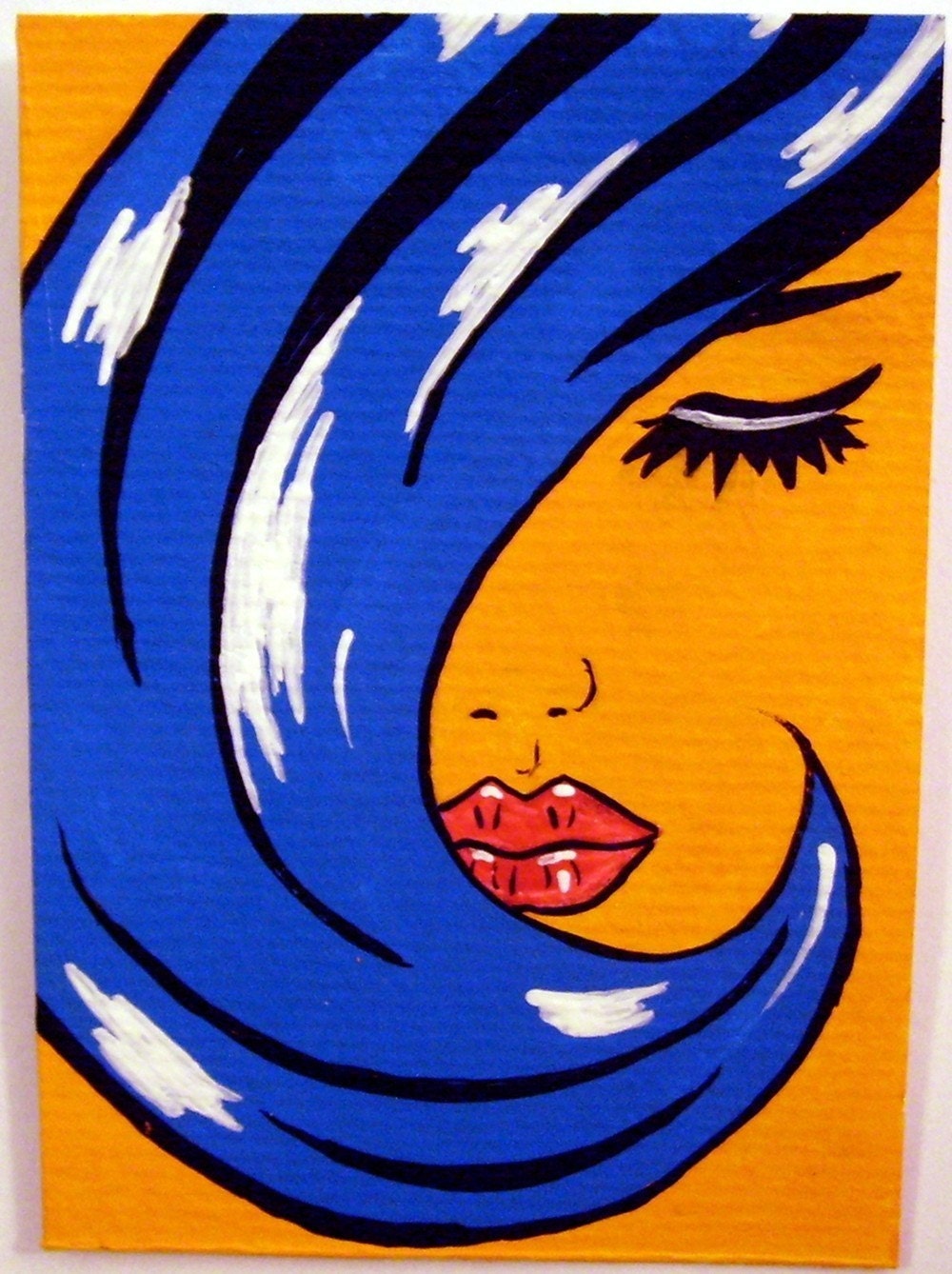 BlueCurl -- ACEO-- Print -- 2.5x3.5 inches
