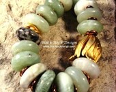 Jade, Copper and Gold Bracelet "Funky"