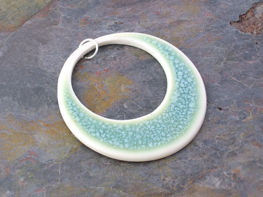 Open Round Pendant in Sage Green