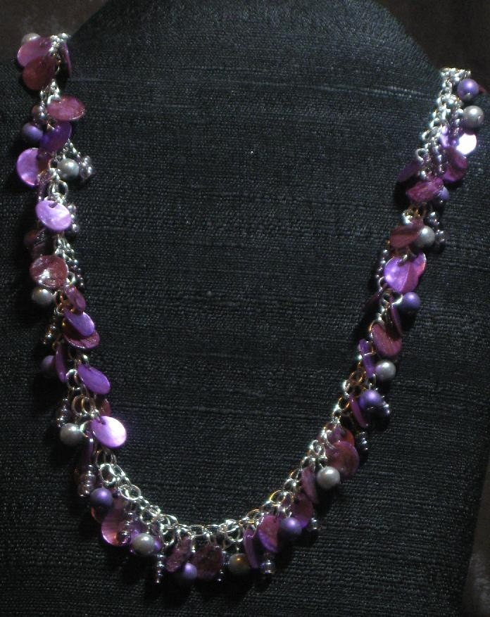 N003 Purple Shells Necklace