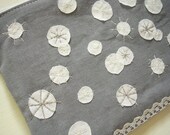CLOSING SALE Organic cotton zipper clutch - Snow Day Grey 01
