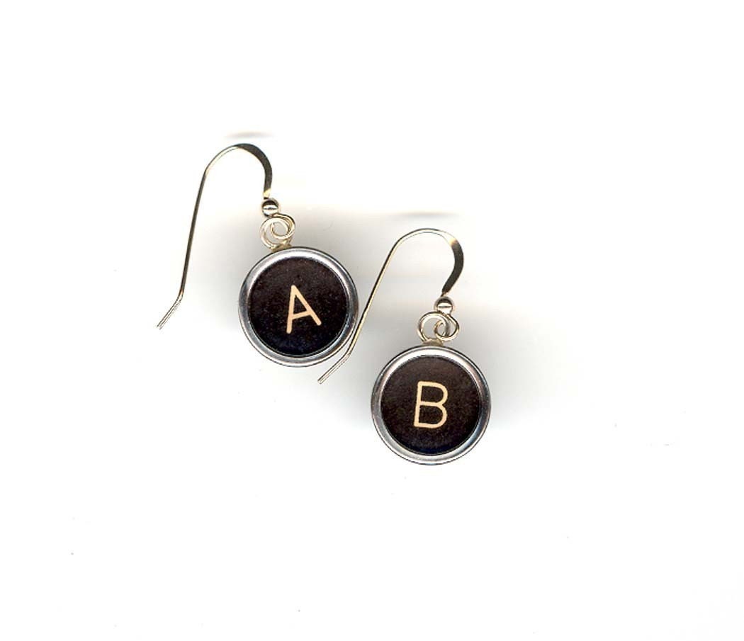 Typewriter Key Earrings
