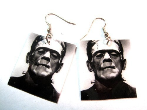 Horror Monster Vintage Movie Photo Earrings Photo Jewelry