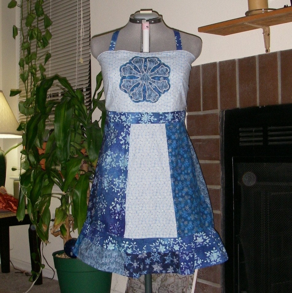 Reserved for my lovely cousin Cheryl - Let it Snow Patchwork Dress