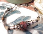 Red Jasper Sterling Coil Bangle CLEARANCE
