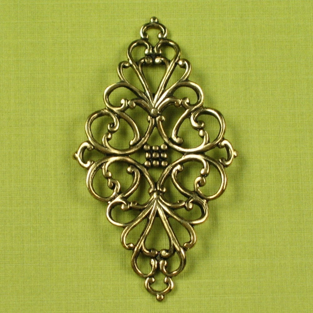 6 Antique Gold Victorian Filigree Jewelry Findings 512
