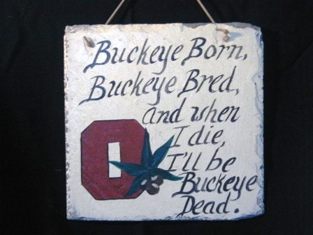 Ohio State sign hand painted slate sign Buckeyes fan Buckeyes