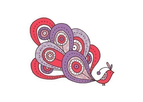 Spinner -limited edition gocco screen print -Exotic Bird Series 5x7