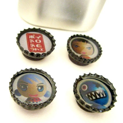 Set of 4 - MyKokeshi signature dolls - Magnets