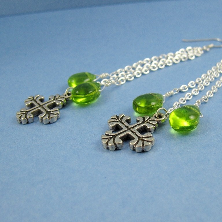 Damsel Drop Earrings  Emerald