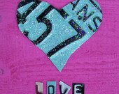 Love me over and over again - Mother's Day Gift - Recycled Vintage License Plate Art - Salvaged Wood - Upcycled Artwork