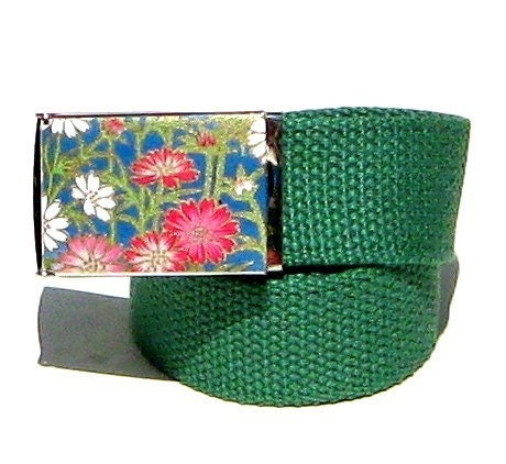 Obi Belt Buckle - gerbera garden (Buckle Only) Vegan Friendly Belts