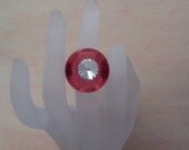 Red Round Lucite Ring