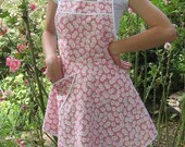 Pink Retro Full Apron - Flirty Everyday Housewife Apron