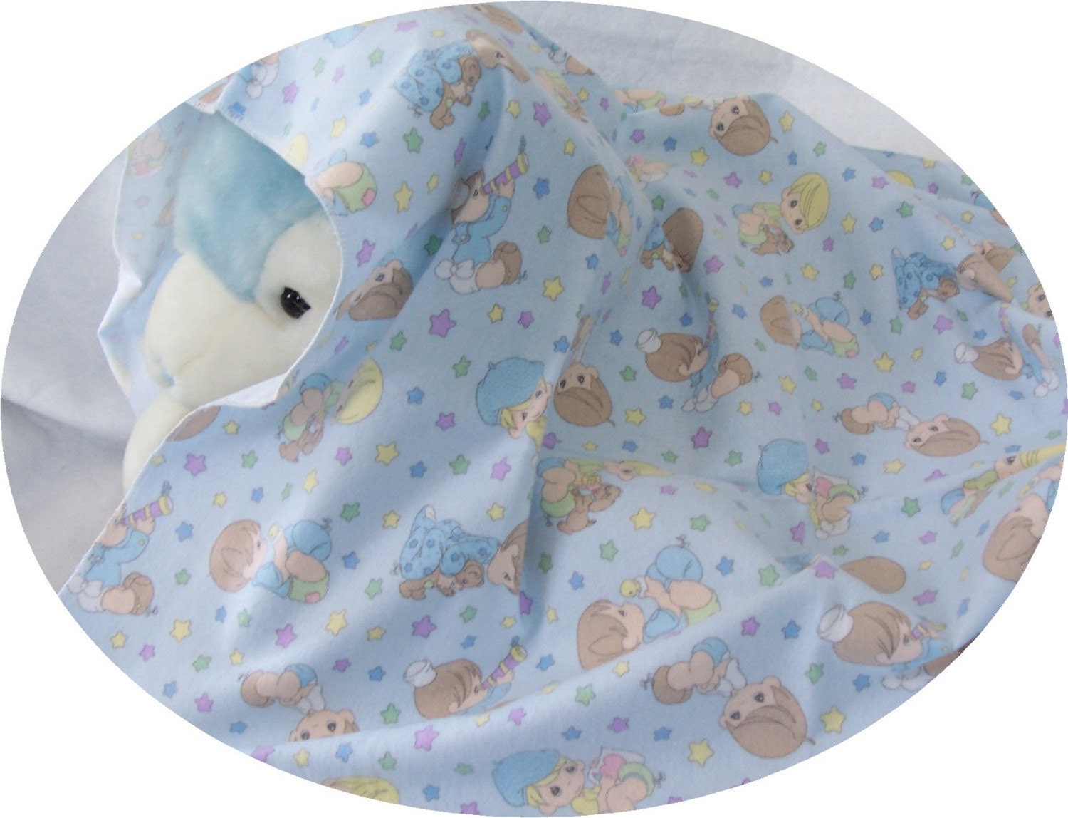 Precious Moments Print 30X34inch Baby Receiving Blanket