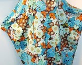 MOD HIPPIE CHIC  ZIP UP VTG 70s BATWING TENT CAFTAN MAXI DRESS one of a kind