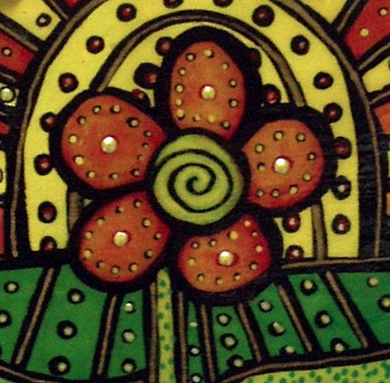 Original Pop Art Flower Painting On Wood M Collins WWAO