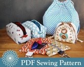 NESSIE Reversible Drawstring Lunchbag and Pencil Case Combo PDF Sewing Pattern