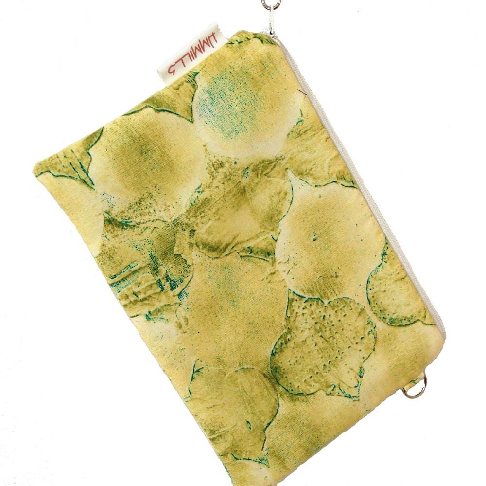 Zippered Wristlet in Yellow & Blue