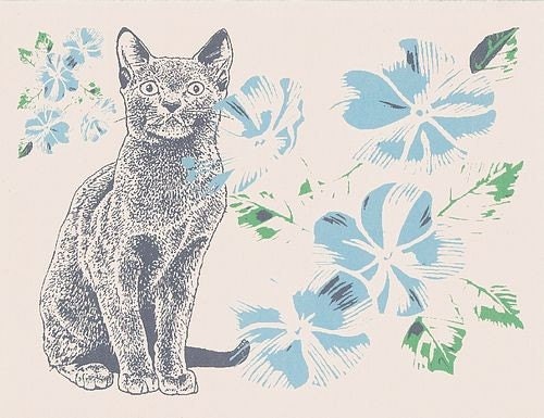 Cat Notecards, Valentine Gift, Pink notecards for Cat Lovers - 25 Percent Off