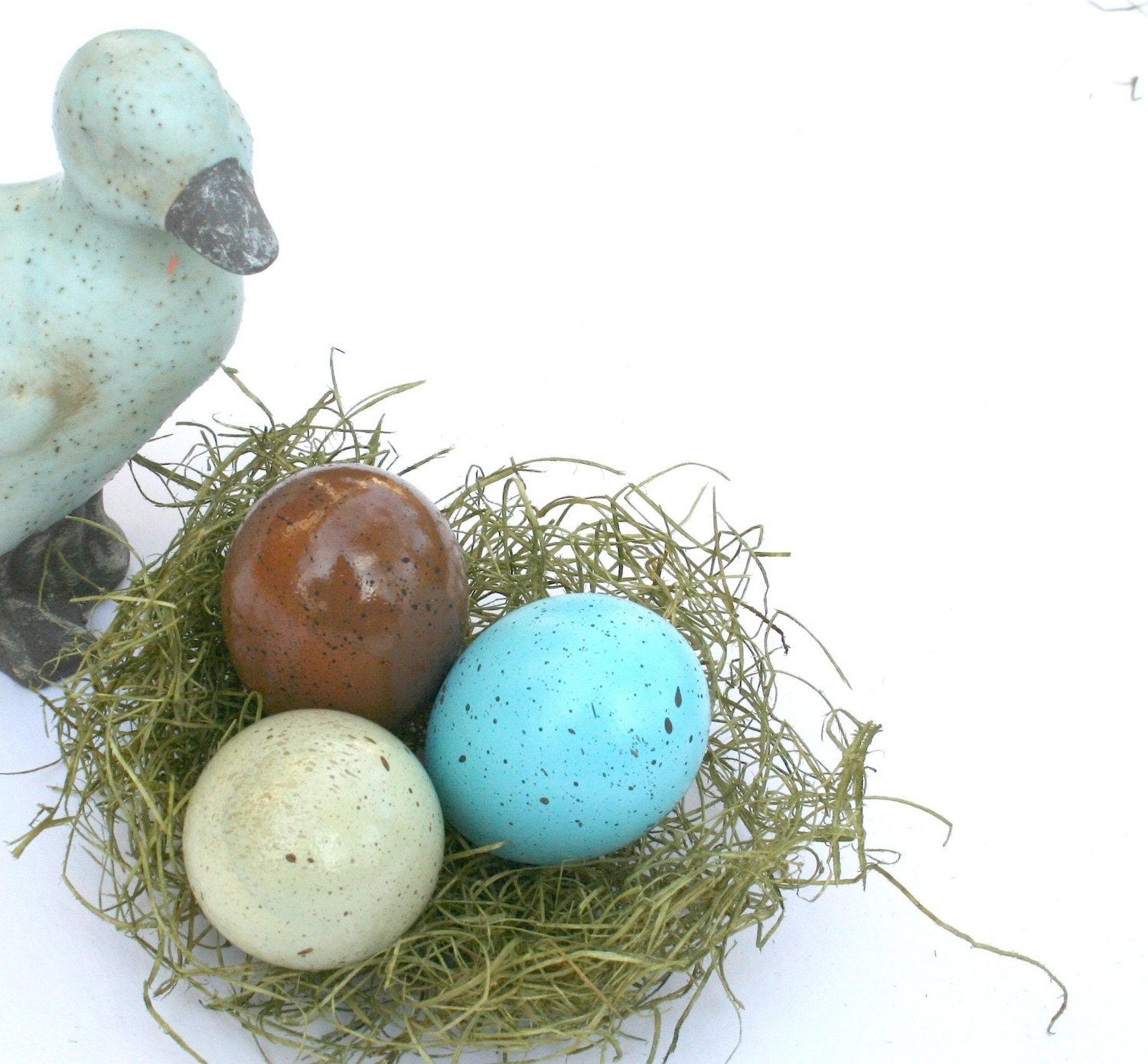 Cascarones (Confetti Eggs), TWO DOZEN, in Blue, Brown, and Green with Speckles