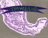 travel lust (handmade greeting card)