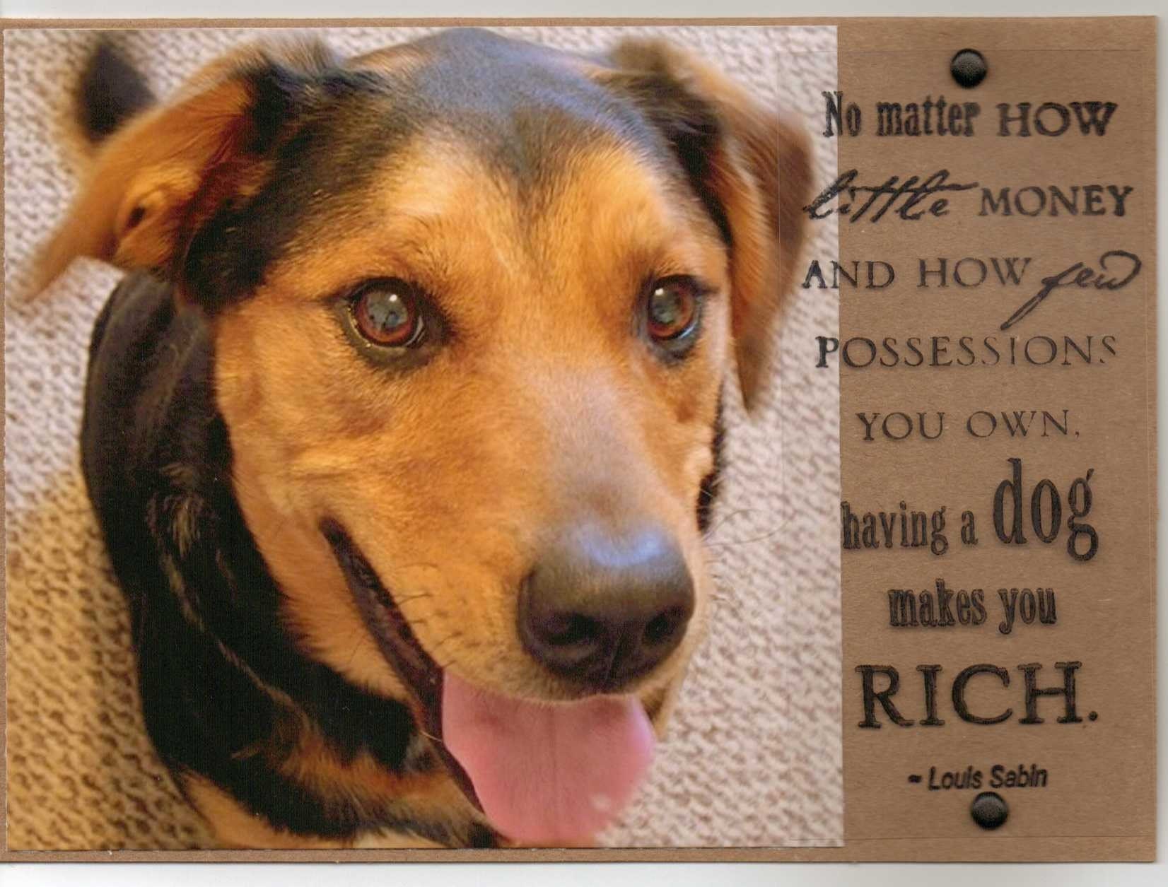 Shepherd Mix Dog Handmade Greeting Card with Quote for Dog Lovers