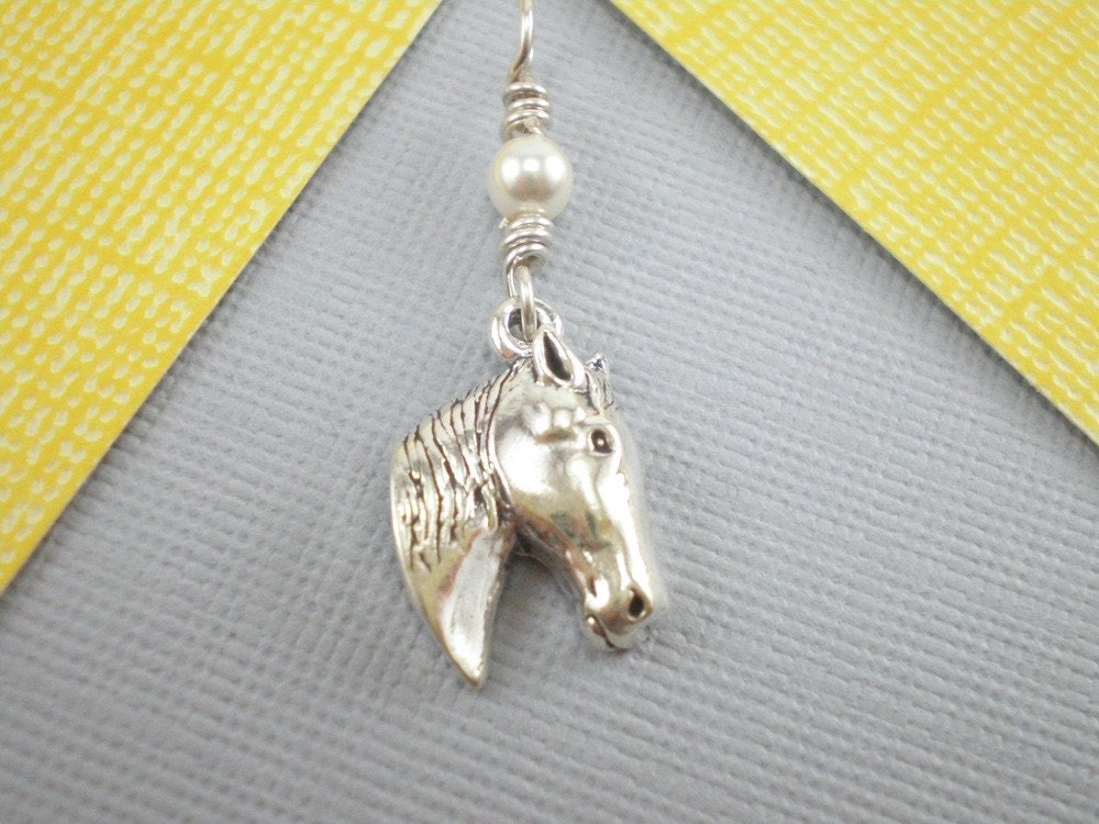 Sterling silver horse head charm dangle