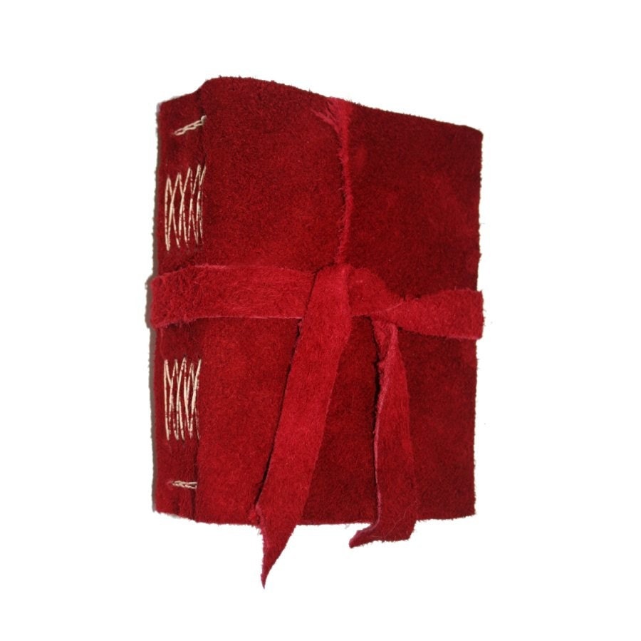 Shakespeare in Love . Love Sonnet 116 . Handbound Leather Journal . luxurious scarlet buffalo suede  (320 pgs.)
