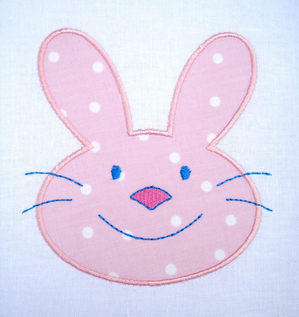 Bunny Face Applique Machine Embroidery 4x4 and 5x7