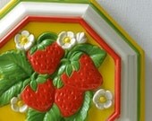 Vintage Strawberry Fields Forever Syroco Kitchen Wall Plaque