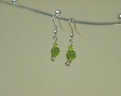 Green Swarovski Spiral Earrings