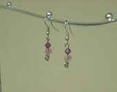 Pink / Purple Swarovski Spiral Earrings