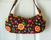 Clearance The HALEY Brown and Floral mini purse