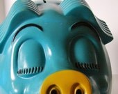 Vintage Big Blue Piggy Bank