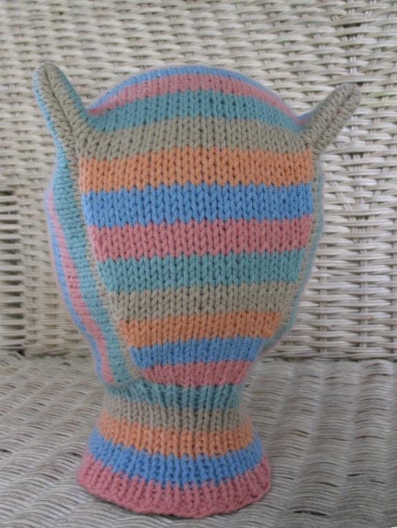 A MAX Earred Balaclava in Many Colors -  Pastel Stripes 
