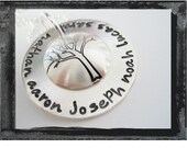 Hand Stamped Sterling Silver TREE OF LIFE Necklace ....new design