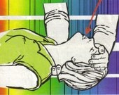 Collage Art ACEO First Aid Color Spectrum Medical Art