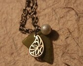 Black Friday and Cyber Monday Sales Olive Oil Upcycled Sea Glass Necklace