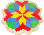 Handmade Mosaic Wooden  Tray Puzzle - Flower Mandala 2