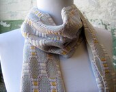 Light Gray Cream Handwoven Bamboo Scarf - MADE TO ORDER