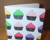 Colorful Cupcakes on White Handbound notebook