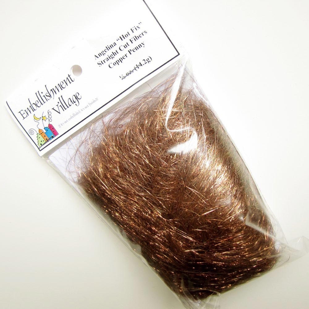 Angelina Hot Fix Fibers Straight Cut Metallic Copper Penny