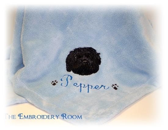 Custom Embroidered Havanese Pet Blanket